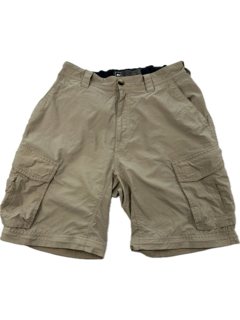 Rei Cargo Shorts Men Medium Khaki Tan 7" Nylon Outdoors Hiking Camping